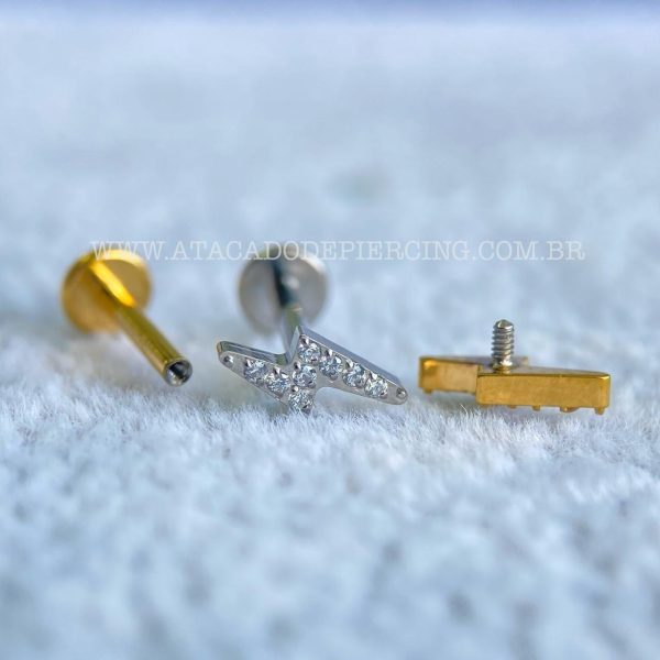 Labret Rosca Interna Titânio Raio Zircônias - Imagem 3