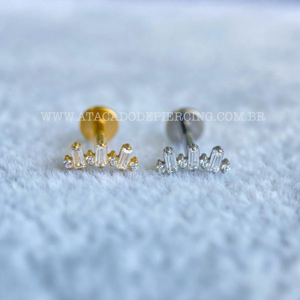 Labret Rosca Interna Titânio Cluster Zircônias - Imagem 1