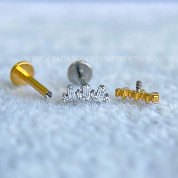 Labret Rosca Interna Titânio Cluster Zircônias - Imagem 3