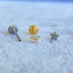 Labret Push Pin Titânio Estrela Zircônias - Imagem 3