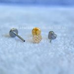 Labret Push Pin Titânio Coração Zircônias - Imagem 3
