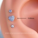 Labret Push Pin Titânio Coração Zircônias - Imagem 2