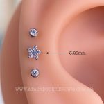 Labret Push Pin Titânio Estrela Zircônias - Imagem 2