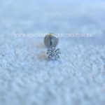 Labret Push Pin Titânio Flor Zircônias - Imagem 4