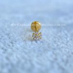 Labret Push Pin Titânio Flor Zircônias - Imagem 3