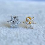 Labret Rosca Interna Titânio Flor Zircônias