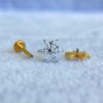 Labret Rosca Interna Titânio Flor Zircônias - Imagem 3