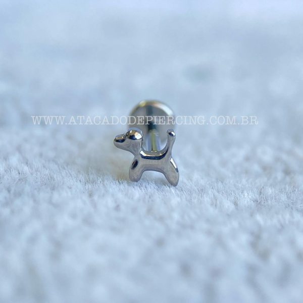 Labret Rosca Interna Cachorrinho Titânio - Imagem 3