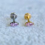 Labret Rosca Interna Titânio Zircônia Rosa