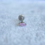 Labret Rosca Interna Titânio Zircônia Rosa - Imagem 3