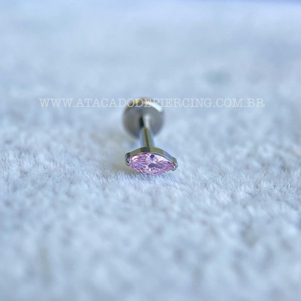 Labret Rosca Interna Titânio Zircônia Rosa - Imagem 3