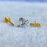 Labret Rosca Interna Titânio Flor Zircônias - Imagem 3
