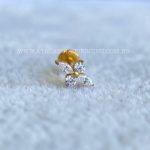 Labret Rosca Interna Flor Titânio Zircônias - Imagem 2