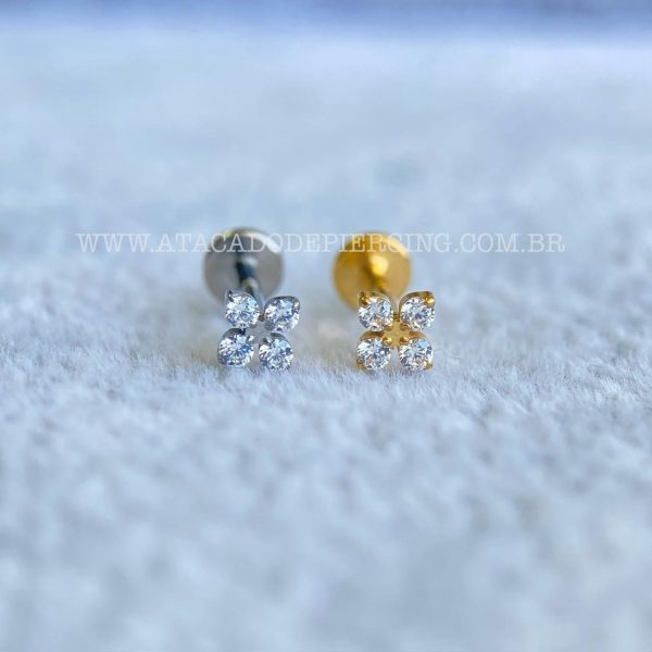 Labret Rosca Interna Trevo Titânio Zircônias - Imagem 1