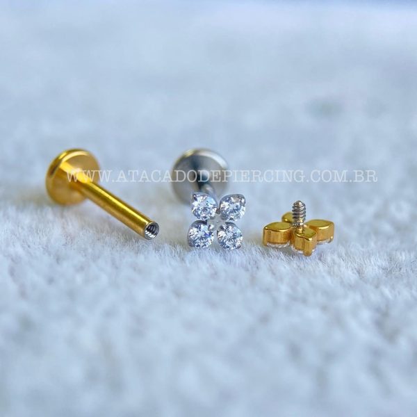 Labret Rosca Interna Trevo Titânio Zircônias - Imagem 2