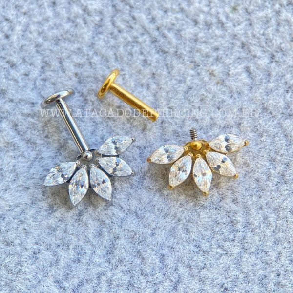 Labret Rosca Interna Cluster Titânio Zircônias - Imagem 2