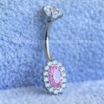 Bananabell Titânio Flor Zircônia Rosa
