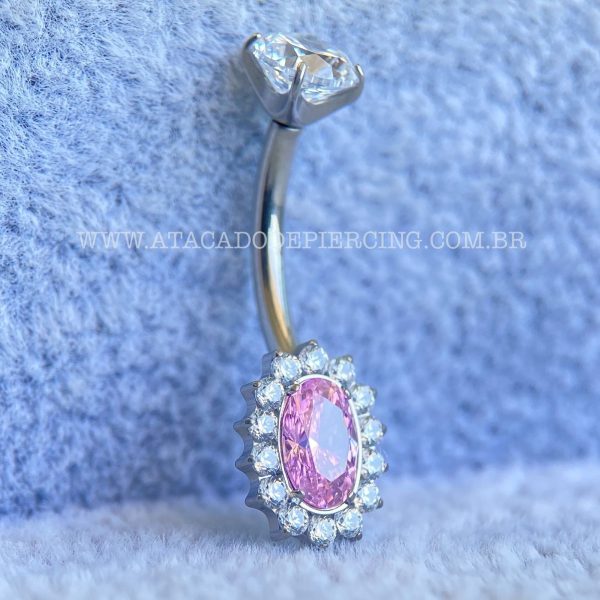 Bananabell Titânio Flor Zircônia Rosa - Imagem 1