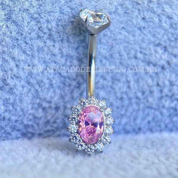 Bananabell Titânio Flor Zircônia Rosa - Imagem 3