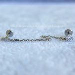 Labret Rosca Interna Titânio Duplo Zircônias com Corrente