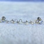 Labret Rosca Interna Titânio Duplo Zircônias com Corrente