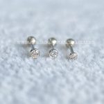 Minibarbell Ouro 18k Zircônia - Imagem 4