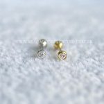 Minibarbell Ouro 18k Zircônia