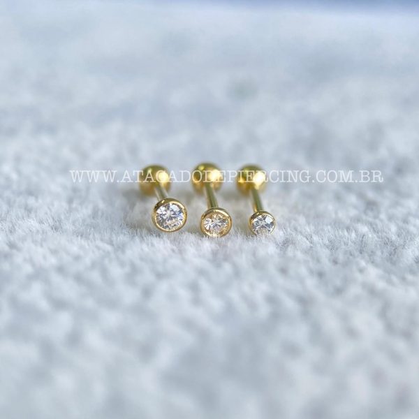 Minibarbell Ouro 18k Zircônia - Imagem 5