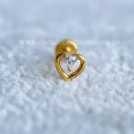 Labret Rosca Interna Aço Zircônia Coração - Imagem 2