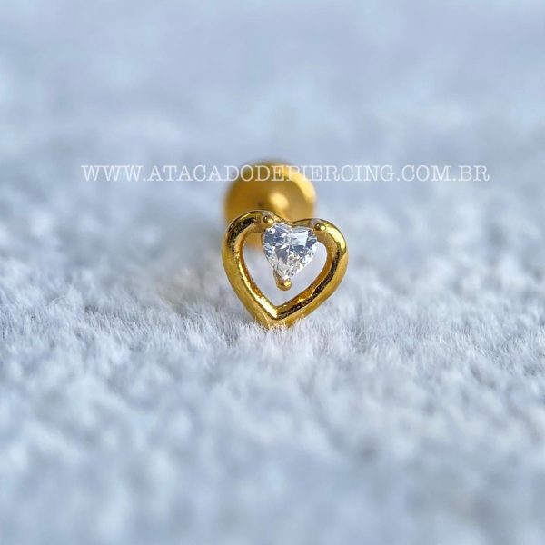 Labret Rosca Interna Aço Zircônia Coração - Imagem 2
