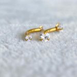 Minibarbell Curvo Aço 316L Rosca Interna Zircônia Coração - Imagem 2