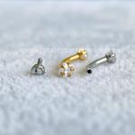 Minibarbell Curvo Aço 316L Rosca Interna Zircônia Estrela - Imagem 2