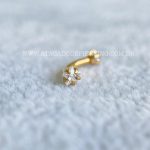 Minibarbell Curvo Aço 316L Rosca Interna Zircônia Estrela - Imagem 3
