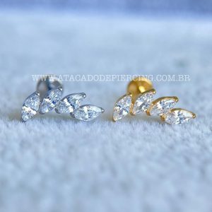 Labret Rosca Interna Titânio Cluster Zircônias