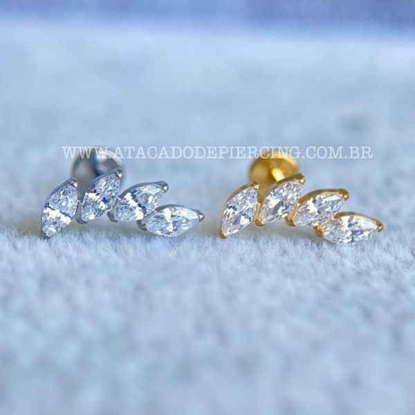 Labret Rosca Interna Titânio Cluster Zircônias - Imagem 1