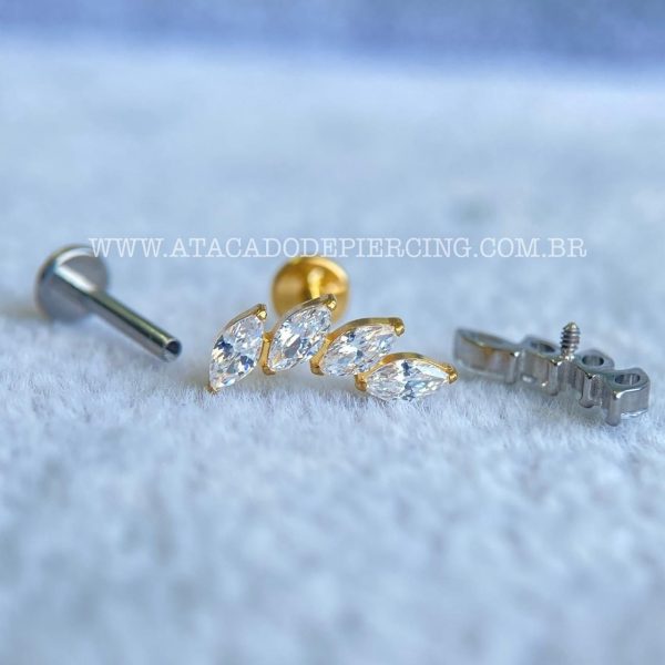 Labret Rosca Interna Titânio Cluster Zircônias - Imagem 4