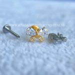 Labret Rosca Interna Titânio Borboleta Zircônias - Imagem 2